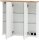 MÖBELPARTNER Spiegelschrank Jelda 142296 weiß glanz, eiche landhaus 70,4 x 23,7 x 72,3 cm