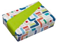 JUNG SCHÖNER VERPACKEN Geschenkpapier Tango Streifen mehrfarbig beidseitig bedruckt, 20,0 m