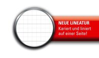 OXFORD Collegeblock Office Essentials Lineatur 28 liniert und kariert DIN A4 Innen- und Außenrand, 1 Block