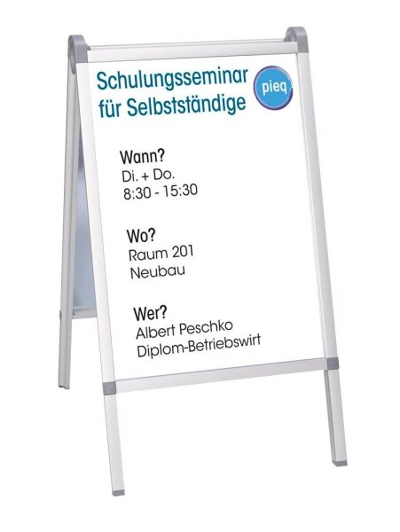 Showdown® Displays Kundenstopper Prime silber DIN A1 2 Fächer 64,0 x 80,0 x 110,0 cm, 1 St.