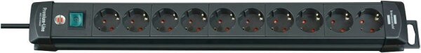 brennenstuhl Premium-Line 10-fach Steckdosenleiste mit Schalter 3,0 m schwarz