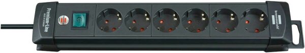 brennenstuhl Premium-Line 6-fach Steckdosenleiste mit Schalter 3,0 m schwarz