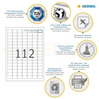 HERMA Etiketten 4334 weiß 25,4 x 16,9 mm, 25 Blatt