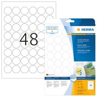 HERMA Etiketten 4387 weiß 30,0 x 30,0 mm, 25 Blatt