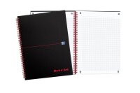 OXFORD Collegeblock Black nRed Spiralbuch kariert DIN A4...