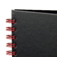 OXFORD Collegeblock Black nRed Spiralbuch kariert DIN A4 ohne Rand, 1 Block