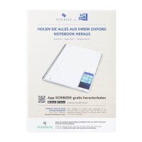 OXFORD Collegeblock Black nRed Spiralbuch kariert DIN A5 ohne Rand, 1 Block
