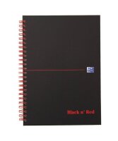 OXFORD Collegeblock Black nRed Spiralbuch kariert DIN A5 ohne Rand, 1 Block