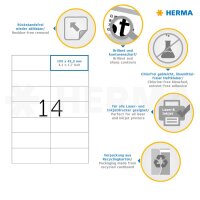 HERMA Etiketten 5059 rot 105,0 x 42,3 mm, 20 Blatt