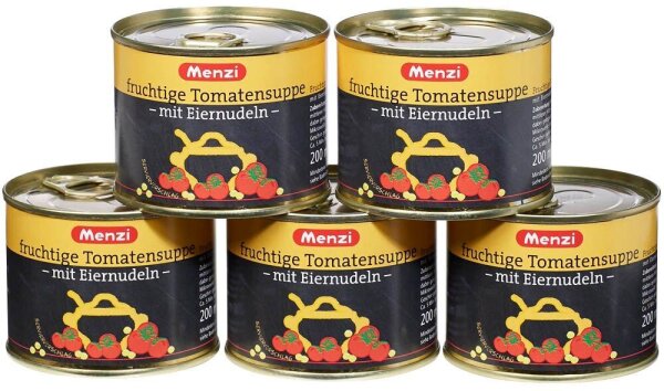 Menzi fruchtige Tomatensuppe mit Eiernudeln Eintopf 5x 200,0 ml, 5 St.