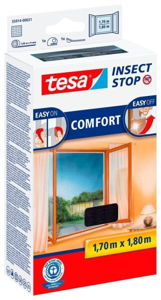 tesa Fliegengitter Insect Stop Comfort anthrazit 1,7 x 1,8 m