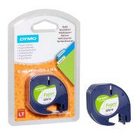 DYMO Schriftband LetraTag 91220 S0721510, 12 mm, schwarz...