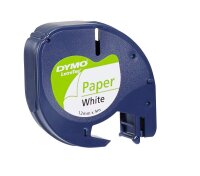 DYMO Schriftband LetraTag 91220 S0721510, 12 mm, schwarz auf weiß, 1 St.