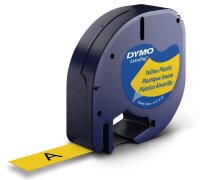 DYMO Schriftband LetraTag 91222 S0721620, 12 mm, schwarz auf gelb, 1 St.