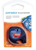 DYMO Schriftband LetraTag 91223 S0721630, 12 mm, schwarz auf rot, 1 St.