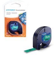 DYMO Schriftband LetraTag 91224 S0721640, 12 mm, schwarz...
