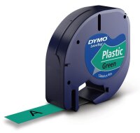 DYMO Schriftband LetraTag 91224 S0721640, 12 mm, schwarz auf grün, 1 St.