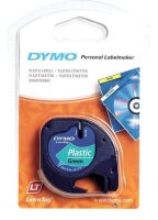 DYMO Schriftband LetraTag 91224 S0721640, 12 mm, schwarz auf grün, 1 St.