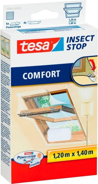 tesa Fliegengitter Insect Stop Comfort weiß 1,2 x 1,4 m