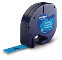 DYMO Schriftband LetraTag 91225 S0721650, 12 mm, schwarz auf blau, 1 St.