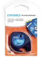 DYMO Schriftband LetraTag 91225 S0721650, 12 mm, schwarz auf blau, 1 St.