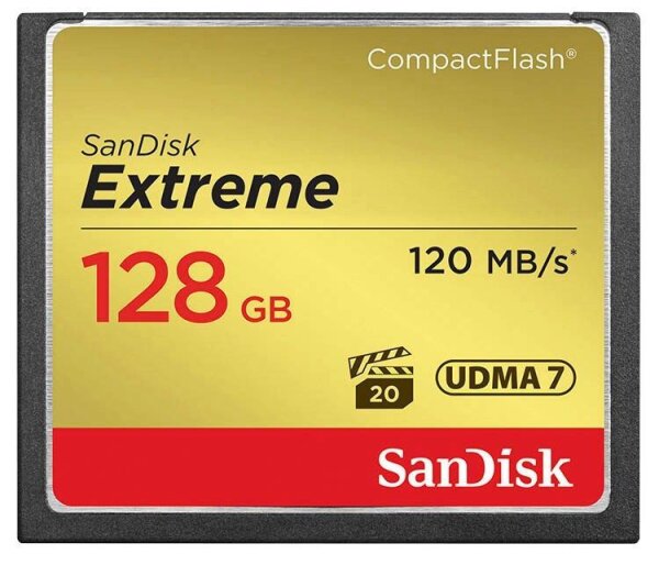 SanDisk Speicherkarte CompactFlash Card Extreme, 128 GB, 1 St.