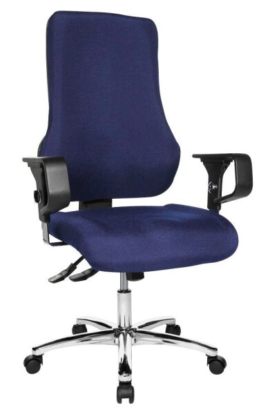 Topstar Bürostuhl Top Point Deluxe Stoff blau, Gestell chrom