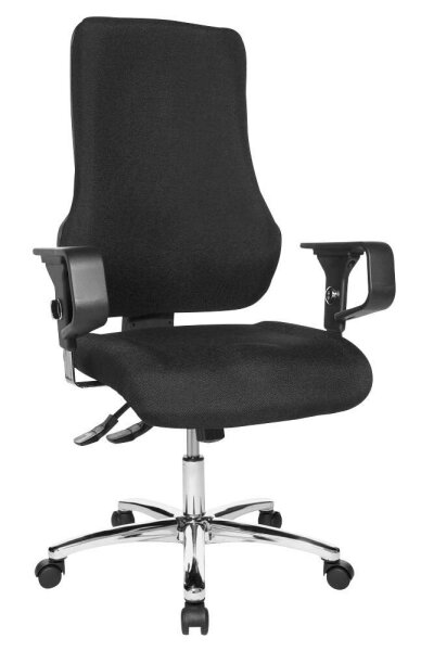 Topstar Bürostuhl Top Point Deluxe Stoff schwarz, Gestell chrom
