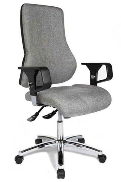 Topstar Bürostuhl Top Point Deluxe Stoff grau, Gestell chrom