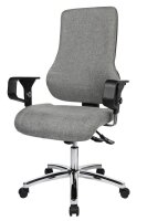 Topstar Bürostuhl Top Point Deluxe Stoff grau, Gestell chrom