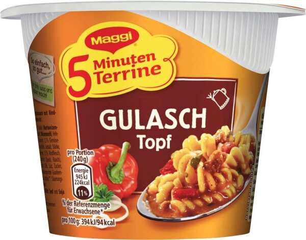 Maggi® 5 Minuten Terrine Gulaschtopf Fertiggericht, 8 St.