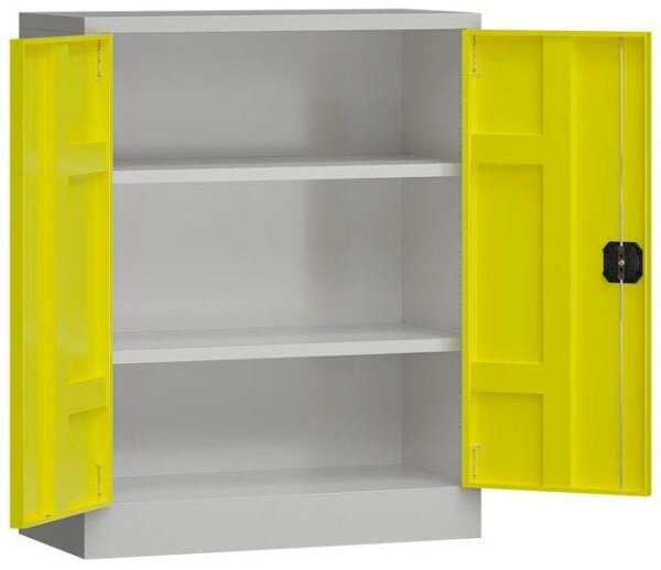 ClassiX Stahlschrank X-530316 zinkgelb, lichtgrau 2 Fachböden 80,0 x 38,0 x 100,0 cm, aufgebaut, 1 St.