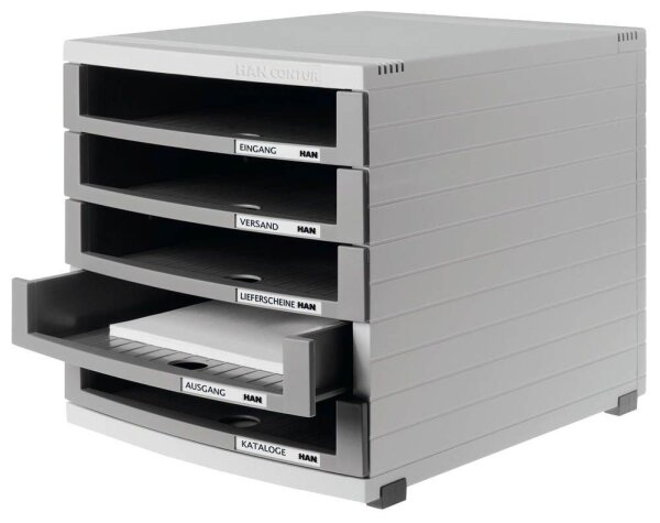 HAN Schubladenbox Contur  dunkelgrau 1505-0-19D, DIN B4 mit 5 Schubladen, 1 St.