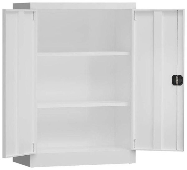 ClassiX Stahlschrank X-530327 signalweiß 2 Fachböden 92,0 x 42,0 x 120,0 cm, aufgebaut, 1 St.