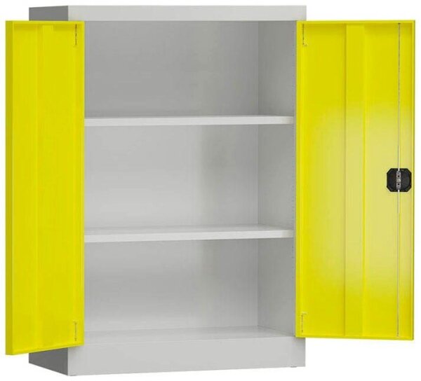 ClassiX Stahlschrank X-530326 zinkgelb, lichtgrau 2 Fachböden 92,0 x 42,0 x 120,0 cm, aufgebaut, 1 St.