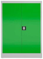 ClassiX Stahlschrank X-530325 lichtgrau, gelbgrün 2 Fachböden 92,0 x 42,0 x 120,0 cm, aufgebaut, 1 St.