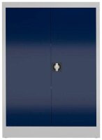 ClassiX Stahlschrank X-530321 enzianblau, lichtgrau 2 Fachböden 92,0 x 42,0 x 120,0 cm, aufgebaut, 1 St.