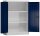ClassiX Stahlschrank X-530321 enzianblau, lichtgrau 2 Fachböden 92,0 x 42,0 x 120,0 cm, aufgebaut, 1 St.