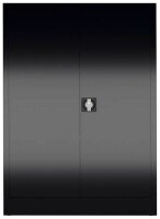 ClassiX Stahlschrank X-530329 tiefschwarz 2 Fachböden 92,0 x 42,0 x 120,0 cm, aufgebaut, 1 St.