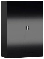 ClassiX Stahlschrank X-530329 tiefschwarz 2 Fachböden 92,0 x 42,0 x 120,0 cm, aufgebaut, 1 St.