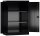 ClassiX Stahlschrank X-530329 tiefschwarz 2 Fachböden 92,0 x 42,0 x 120,0 cm, aufgebaut, 1 St.