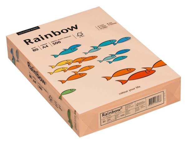 Rainbow Kopierpapier COLOURED PAPER lachs DIN A4 80 g/qm 500 Blatt