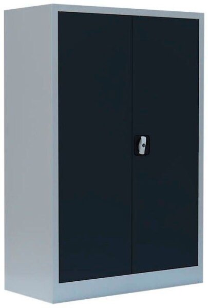 LÜLLMANN Stahlschrank 530328 anthrazit, lichtgrau 2 Fachböden 92,5 x 42,2 x 120,0 cm, aufgebaut, 1 St.