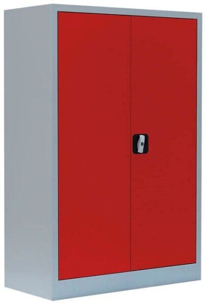 LÜLLMANN Stahlschrank 530324 feuerrot, lichtgrau 2 Fachböden 92,5 x 42,2 x 120,0 cm, aufgebaut, 1 St.
