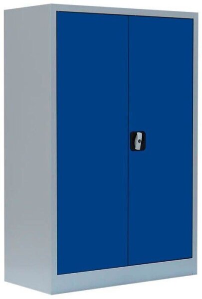 LÜLLMANN Stahlschrank 530321 enzianblau, lichtgrau 2 Fachböden 92,5 x 42,2 x 120,0 cm, aufgebaut, 1 St.