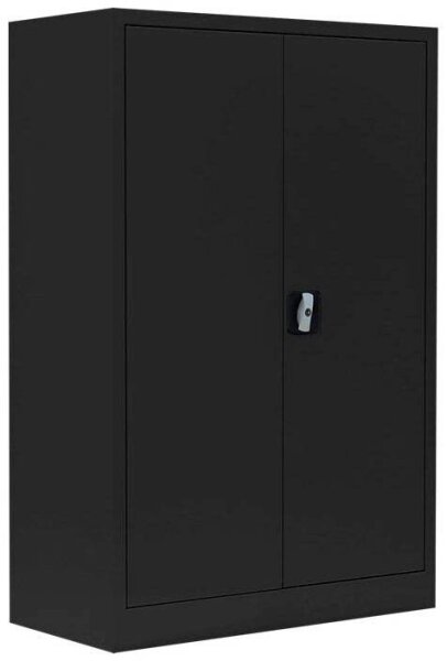 LÜLLMANN Stahlschrank 530329 tiefschwarz 2 Fachböden 92,5 x 42,2 x 120,0 cm, aufgebaut, 1 St.