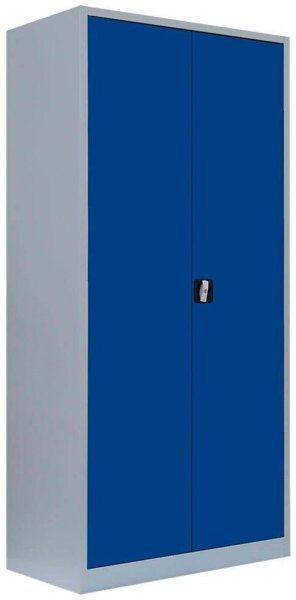 LÜLLMANN Stahlschrank 530351 enzianblau, lichtgrau 4 Fachböden 92,5 x 50,0 x 195,0 cm, aufgebaut, 1 St.
