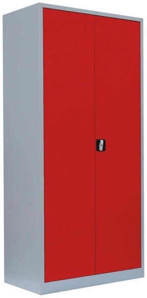LÜLLMANN Stahlschrank 530354 feuerrot, lichtgrau 4 Fachböden 92,5 x 50,0 x 195,0 cm, aufgebaut, 1 St.