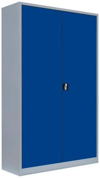 LÜLLMANN Stahlschrank 530381 enzianblau, lichtgrau 4 Fachböden 120,0 x 60,0 x 195,0 cm, aufgebaut, 1 St.