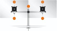DURABLE Monitor-Halterung 508523 silber für 2 Monitore, Tischklemme